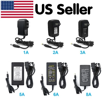 交流电/直流 12 伏 1-10 安电源适配器 变压器 适用于 5050/3528 LED 灯条 — 第 1/4 张图片