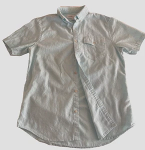 Old Navy Men Slim Fit Classic Button Down Shirt Short Sleeve Blue Sz M R3-05 - Picture 1 of 7