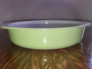 Vintage Pyrex Glas Limettengrün #221 8 Zoll Kuchenform Runde Griff Schüssel MCM EUC - Bild 1 von 16