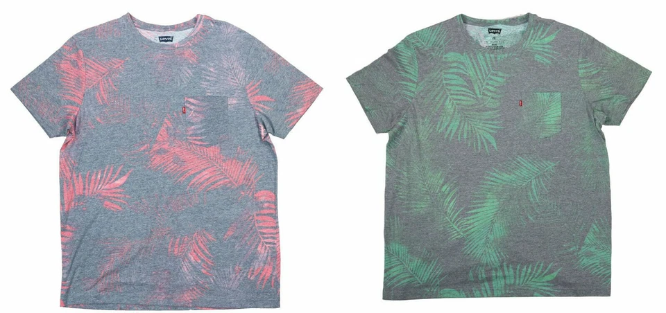 Levi's Faded Tropical Leaves Print Crew Neck Short Sleeve T-Shirt NWT - Image 1 of 1