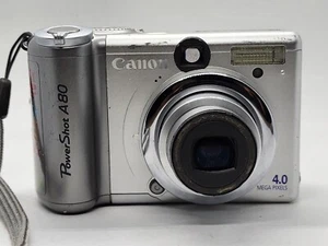 Canon PowerShot A80 Camera 4.0 MP Silver powers on parts repair E18 error - Picture 1 of 6