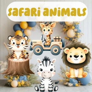 Safari Animals Props, Jungle Animals Cutout, Wild One,Two Wild Decor,Baby Shower - Picture 1 of 4