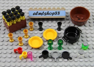 LEGO - 33 piezas Lote Cáliz Botellas Caja Tarro Sartén - Minifigura Comida Bebida - Imagen 1 de 1
