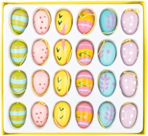 Iden Basic Uova Di Pasqua Da Appendere, 24 Pezzi in 6 Disegni, Circa 2 Cm Ciascu - Foto 1 di 12