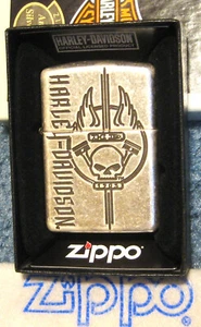 ZIPPO HARLEY DAVIDSON Antik Silber Feuerzeug WILLIE G SKULL Kolben ARMOR 28280 - Bild 1 von 4
