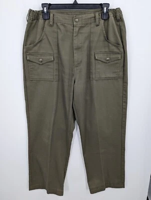 Vtg Boy Scouts of America Cargo Pants Men's 36 x 28, Green 6 Pocket Elastic - Image 1 of 4