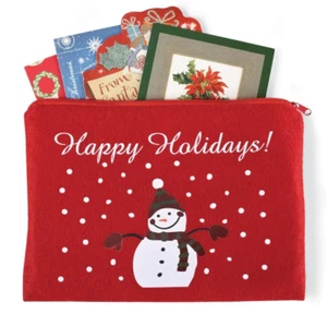 Christmas Gifts for Daughter Sister Her Large Red Snowman Keepsake Card Holder - Picture 1 of 2