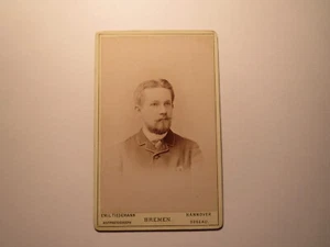 Ad. Seegen ? oder Seeger ? 1887 als Mann mit Bart / CDV Emil Tiedemann Bremen - Picture 1 of 3