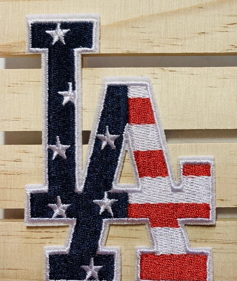 Los Angeles Dodgers Baseball Iron on Patch - USA LA Letter Logo 3.5" x 2.5"