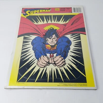 Quebra-cabeça bandeja quadro vintage SUPERMAN DC Comics 1995 Superman 12 peças. #8230 - Imagem 1 de 4