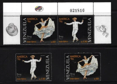 Венесуэла: 1996; Scott 1538, набор, один + пара, традиционный костюм MNH EB1342 - Изображение 1 из 2