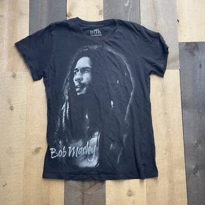 Bob Marley Official Ladies' MEDIUM Reggae Legends Babydoll Tee T-Shirt - BLACK - Image 1 of 3