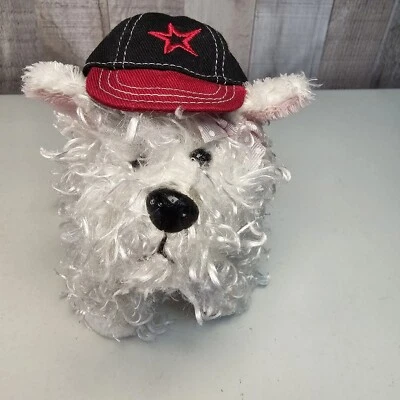 Ganz Webkinz White 9" Terrier Plush Toy HS106 No Code With American Girl Hat - Image 1 of 4