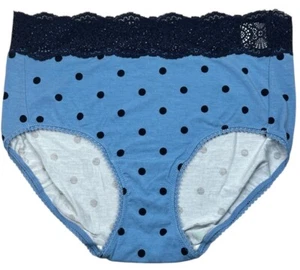 SOMA EMBRACEABLE Geo Brief Panty Underwear With Lace Super Soft Blue Size MEDIUM - Picture 1 of 4