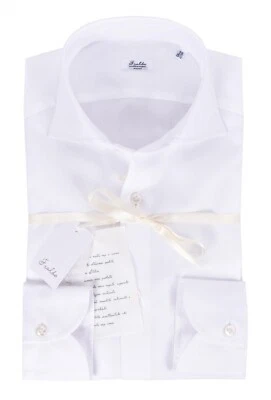 NUEVO Fralbo Napoli camisa de algodón hecha a mano 38 (US 15) blanco Oxford a... - Imagen 1 de 4