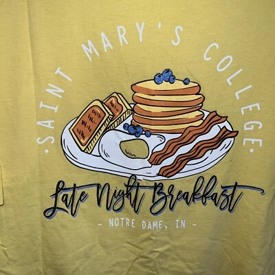 Camiseta Saint Mary's College XXL Amarilla Desayuno Nocturno Foto 1 de 4