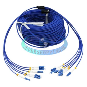 150M Fiber Patch Cord Indoor Armored Fiber Cable LC-LC 6 Strand SingleMode 9/125 - Afbeelding 1 van 1