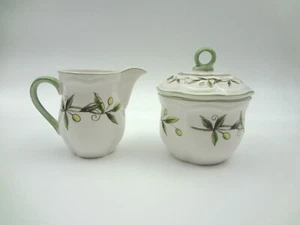 Studia Nova Olive Garden SH515 Creamer and Sugar Bowl with Lid Set Green Olives - Picture 1 of 11