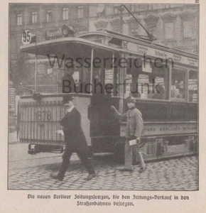 Tranvía 95 Berlin Ri. Hasenheide Zeitungsjung documento ilustrado a. Zeitung 1907 - Imagen 1 de 1