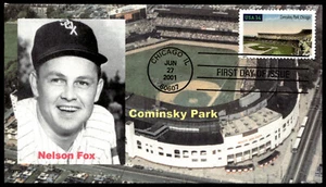 2001 Comiskey Park FDC Legendary Playing Fields White Sox Nelson Fox ROMP Cachet - Picture 1 of 2