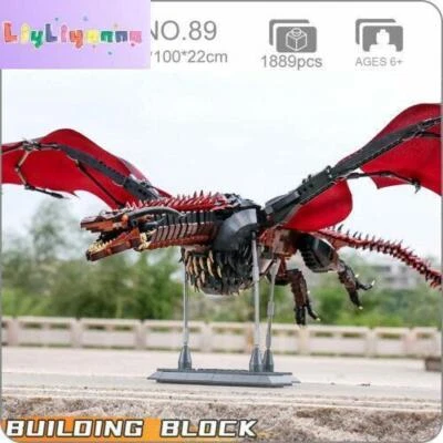 Toy Gift 1889Pcs Model Set Fire Dragon with A Figure Building Blocks Puzzle Toys - Image 1 of 4