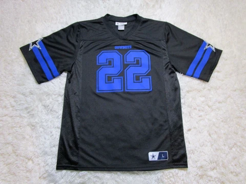 Emmitt Smith Jersey Mens Large Black Blue Dallas Cowboys NFL Football Cover