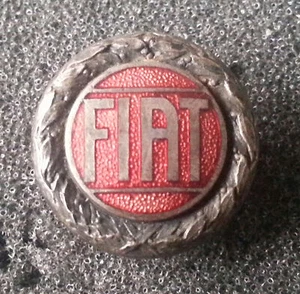 Fiat Brosche silbern rot emailliert 16mm gestempelt Johnson Milano alt+original - Bild 1 von 1