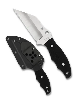 Spyderco Ronin 2 FB09GP2 Fixed Blade Knife 4.08" BD1N Blade Black G-10 w/Sheath - Image 1 of 3