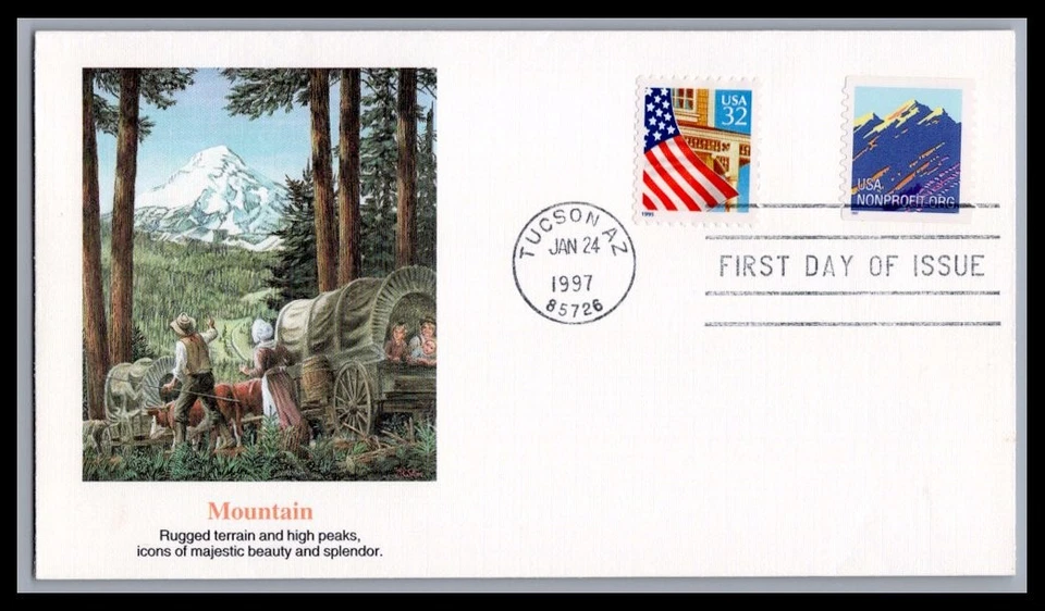 US FDC # 2904A (5c) Mountain '1996' Serpentine Fleetwood  S.Cancel 1996, 9Q1899 - Image 1 of 1