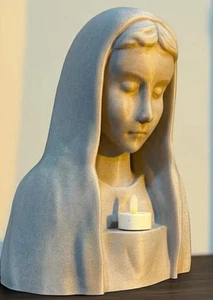 Virgin Mary Praying Statue Rosary Holder for Prayer Corner or Interior Decor - Picture 1 of 9