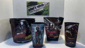 Ant-Man & Wasp Movie Night Souvenir Lot *2 Popcorn Buckets & 2 Cups* - Picture 1 of 4