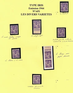 REF:A20-1- N°:651 TYPE IRIS - LES DIVERS VARIETES EN NEUFS ** ! - Picture 1 of 1