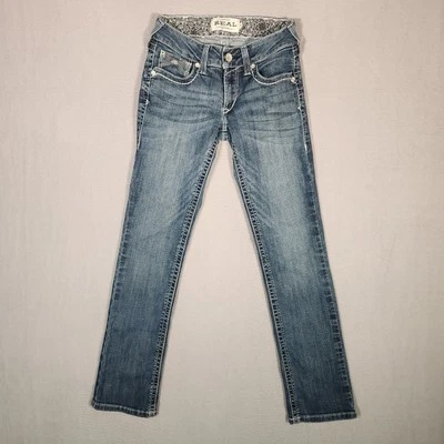 Pantalones de mezclilla Ariat para mujer 27 azul real Dresden tiro medio recto hiedra lavado medio Foto 1 de 4