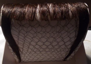 Synthetic Hair Bangs Wispy Fringe w Sideburns Dark Brown Natural Look FREE S/H! - Picture 1 of 6