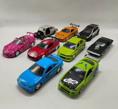 Jada Toys 1:32 Scale Fast Furious 9 Car Lot Eclipse RX7 Charger Lancer Integra - Image 1 of 4