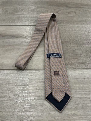 Corbata de lujo Hermes Paris para hombre 100 % naranja soja - Hecha en Francia Foto 1 de 4
