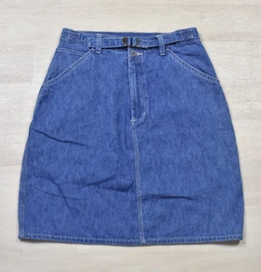 Falda vaquera de mezclilla Glory descolorida años 90 Y2K con cinturón Western Grunge talla 4 de colección - Imagen 1 de 4