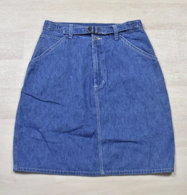 90s Y2K Faded Glory Denim Jean Skirt 90s Belted Western Grunge Size 4 VTG - Image 1 of 4