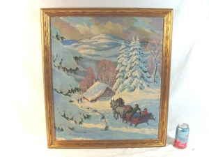 Original Gordon Nichols Fresh Snow Sleigh Ride O/C Painting - Picture 1 of 11
