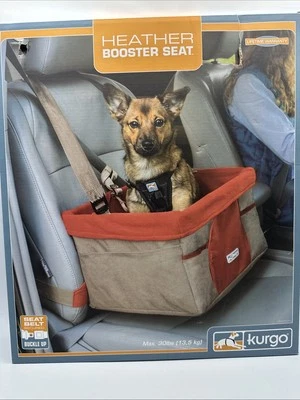 Asiento elevador para perros Heather de Kurgo caqui/naranja, con caja soporta hasta 30 lb usado 1 Foto 1 de 4