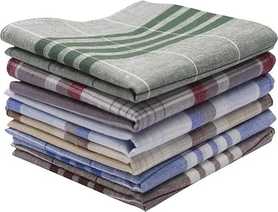 BRAND: TINSELLNS 6 Pcs 100% Cotton Men's Handkerchiefs, Premium Soft Gents Handkerchief Set 40x40