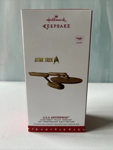 Hallmark Keepsake Star Trek Ornamento USS Enterprise Gold Pilot Edition 2016 Nuevo en caja - Imagen 1 de 6