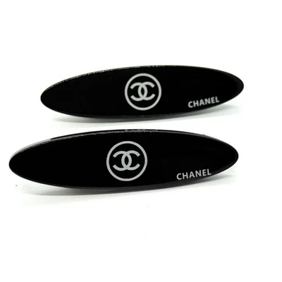 CHANEL BEAUTE VIP GWP Gift Black CC Logo Hair Bobby Pin Hair Clip Slide X2 - image 1 of 4
