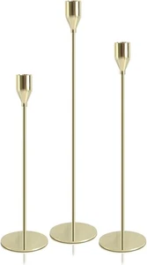 Kerzenständer, Kerzenständer Gold 3er Set für Tisch 3,  - Bild 1 von 7