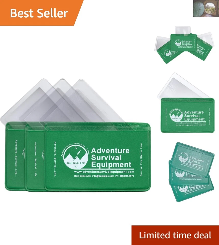 Credit Card Size Pocket Magnifier Fresnel Lens Magnifying 3x Reading 3pcs 3