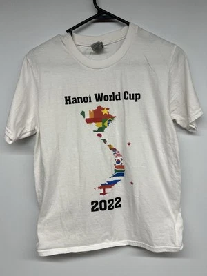 Camiseta de futebol branca HANOI WORLD CUP 2022 usada limpa XS - Imagem 1 de 4