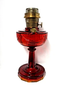 ORIGINAL 1941 ROTE LINCOLN DRAPE ALADDIN ÖLLAMPE AMBERINA SOCKEL MODELL B BRENNER - Bild 1 von 19