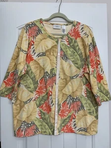 Liz Claiborne Womens Set Top & Button Up Cardigan Floral Size 2X Sleeveless Top - Picture 1 of 14