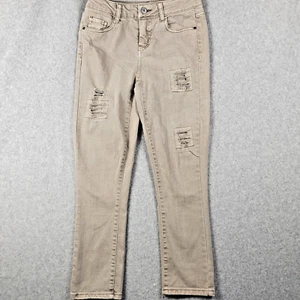 Vanilla Star Pants Kids Girls Sz 1 Gray Denim Mid Rise Crop Distressed Casual - Picture 1 of 15