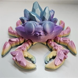 N3D32 3d Printed Large Crystal Crab Figures Fidget Toy Anxiety Relief Stress - Picture 1 of 6